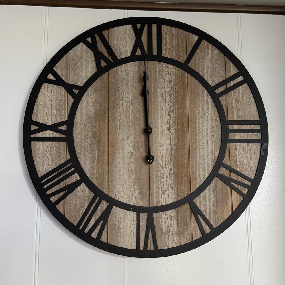 Rustic Brown and Black Wall Clock